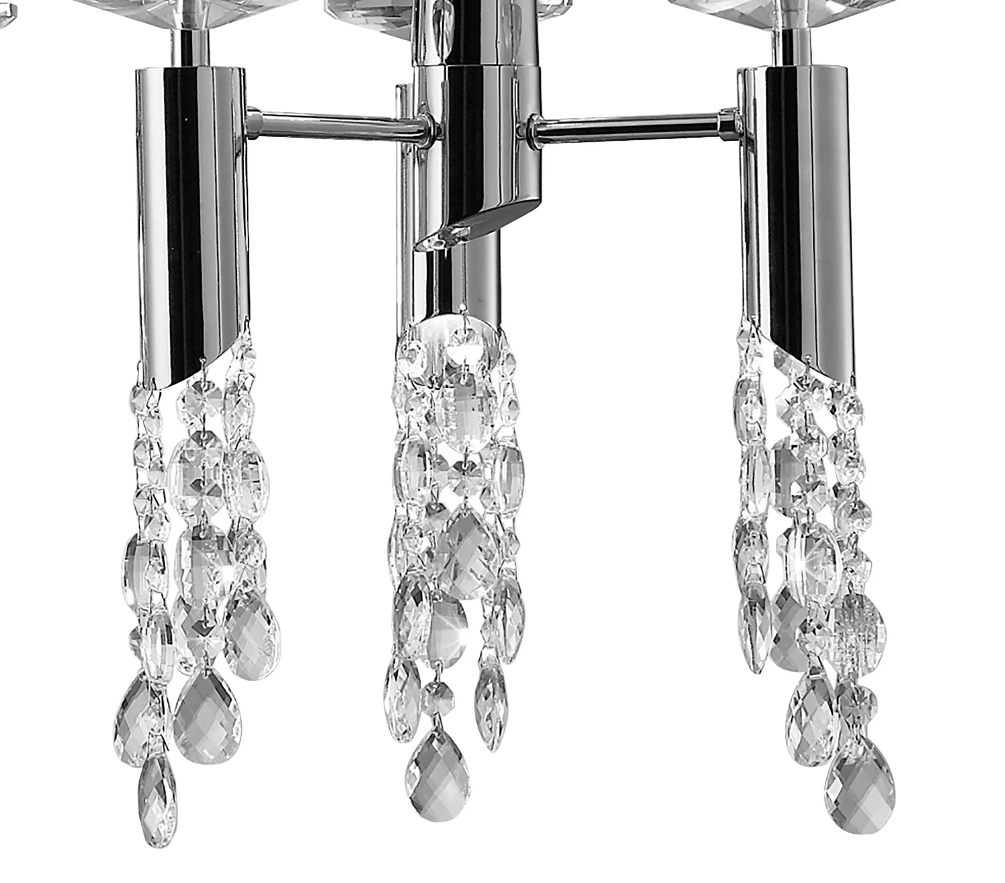 Tiffany Crystal Pendant 6+6 Light Polished Chrome M3853/SBS  Mantra Tiffany Polished Chrome-Soft Bronze